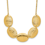 Leslie's Sterling Silver Gold-tone Textured Ovals w/ 2in ext. Necklace