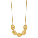 Leslie's Sterling Silver Gold-tone Textured Ovals w/ 2in ext. Necklace - Image 2