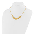 Leslie's Sterling Silver Gold-tone Textured Ovals w/ 2in ext. Necklace - Image 3