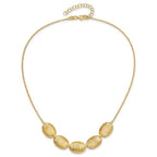 Leslie's Sterling Silver Gold-tone Textured Ovals w/ 2in ext. Necklace - Image 4