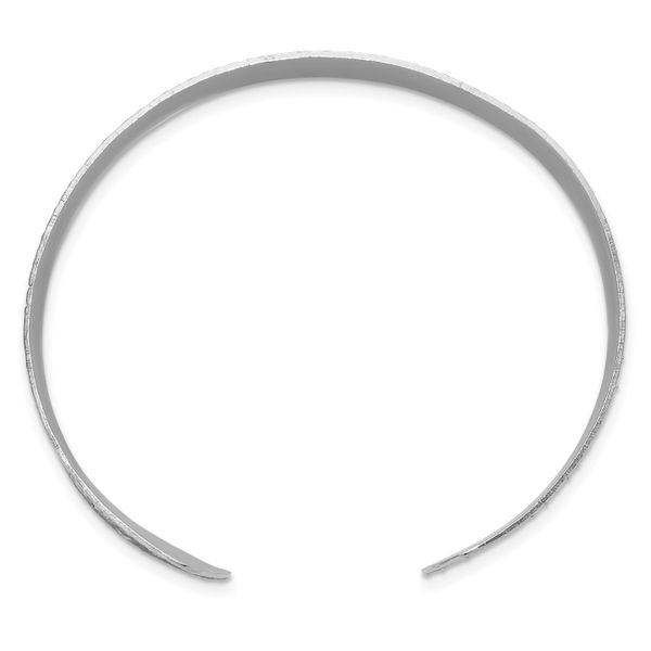 Leslie's Sterling Silver Rhodium-plated Textured Bangle - Image 2