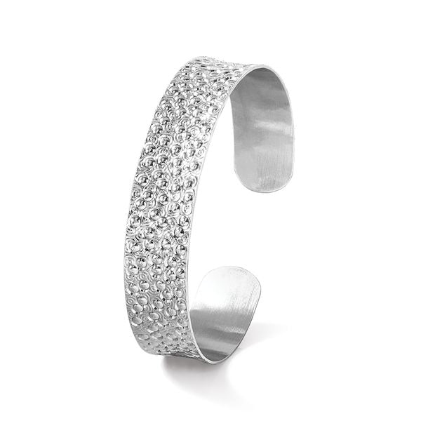 Leslie's Sterling Silver Rhodium-plated Textured Bangle - Image 5