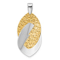 Leslie's SS Rhodium and Gold-tone Polished and Textured Pendant