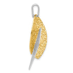 Leslie's SS Rhodium and Gold-tone Polished and Textured Pendant - Image 2