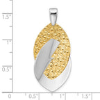 Leslie's SS Rhodium and Gold-tone Polished and Textured Pendant - Image 4