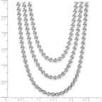 Leslie's Sterling Silver Rh-plated Polished 3-Strand w/1.5in ext. Necklace - Image 5