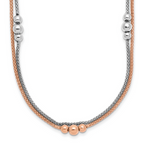 Leslie's Sterling Silver Rhodium and Rose-tone w/1.75in ext. Necklace