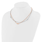 Leslie's Sterling Silver Rhodium and Rose-tone w/1.75in ext. Necklace - Image 3