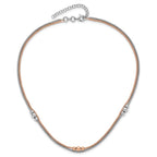 Leslie's Sterling Silver Rhodium and Rose-tone w/1.75in ext. Necklace - Image 4