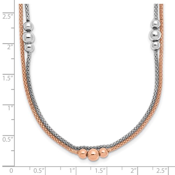 Leslie's Sterling Silver Rhodium and Rose-tone w/1.75in ext. Necklace - Image 5