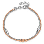 Leslie's Sterling Silver Rhodium and Rose-tone w/1in ext. Bracelet - Image 4