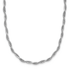 Leslie's Sterling Silver Rh-plated Polished Twisted w/2in. ext. Necklace