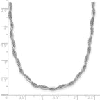 Leslie's Sterling Silver Rh-plated Polished Twisted w/2in. ext. Necklace - Image 5