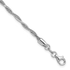 Leslie's Sterling Silver Rh-plated Polished Twisted w/1in ext. Bracelet
