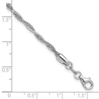 Leslie's Sterling Silver Rh-plated Polished Twisted w/1in ext. Bracelet - Image 5