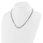 Leslie's Sterling Silver RH-plate Polished 3-Strand Bead w/2in ext. Necklac - Image 3
