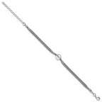 Leslie's Sterling Silver RH-plate Polished 3-Strand Bead w/2in ext. Bracele - Image 2