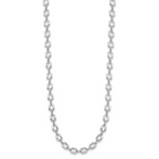 Leslie's Sterling Silver Rhodium-plated Square Link w/2in ext. Necklace - Image 2