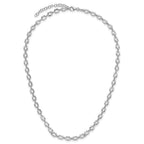 Leslie's Sterling Silver Rhodium-plated Square Link w/2in ext. Necklace - Image 4