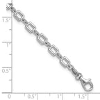 Leslie's Sterling Silver Rhodium-plated Square Link w/1in ext. Bracelet - Image 5