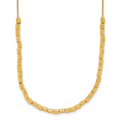 Leslie's Sterling Silver Gold-plated Polished/Hammered w/2in ext. Necklace
