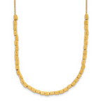 Leslie's Sterling Silver Gold-plated Polished/Hammered w/2in ext. Necklace