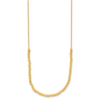 Leslie's Sterling Silver Gold-plated Polished/Hammered w/2in ext. Necklace - Image 2
