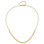 Leslie's Sterling Silver Gold-plated Polished/Hammered w/2in ext. Necklace - Image 4