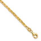 Leslie's Sterling Silver Gold-plated Polished/Hammered w/1in ext. Bracelet