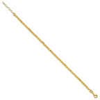 Leslie's Sterling Silver Gold-plated Polished/Hammered w/1in ext. Bracelet - Image 2