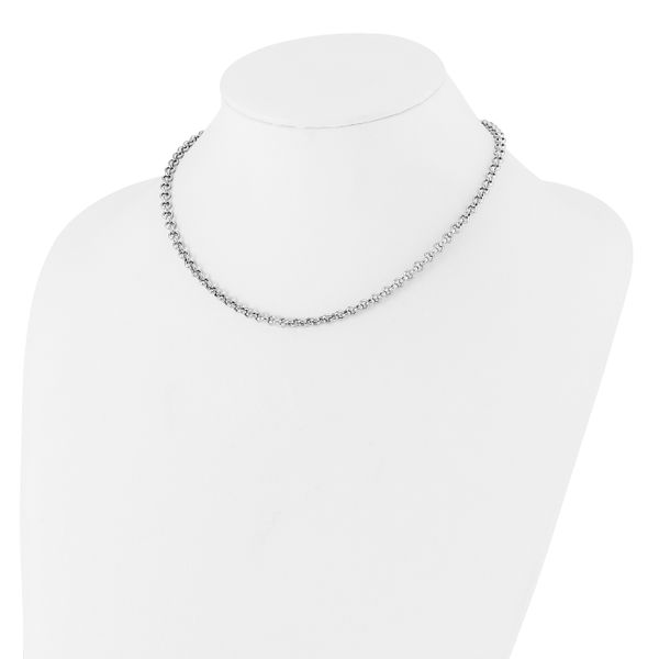 Leslie's Sterling Silver RH-plated Fancy Link Necklace - Image 3