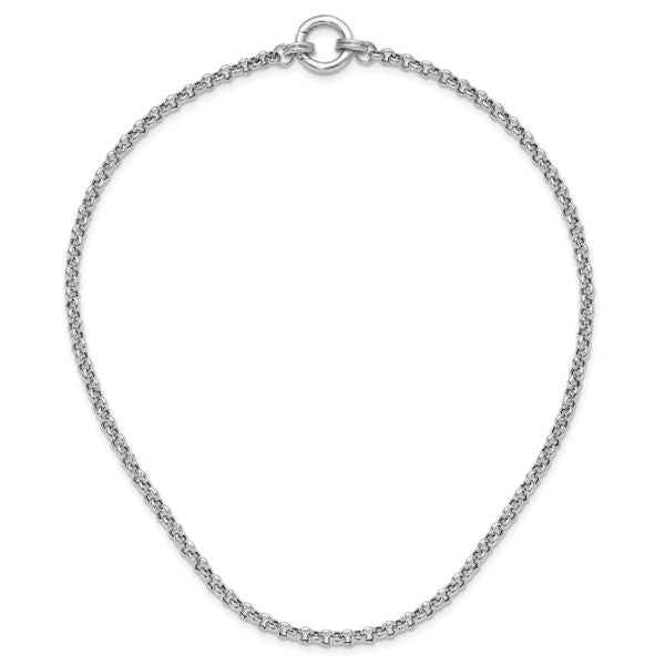 Leslie's Sterling Silver RH-plated Fancy Link Necklace - Image 4