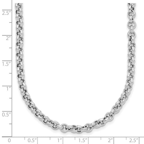 Leslie's Sterling Silver RH-plated Fancy Link Necklace - Image 5