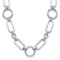 Leslie's Sterling Silver RH-plated Polished Fancy Link w/ 2in ext. Necklace