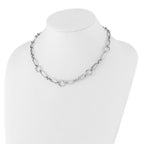 Leslie's Sterling Silver RH-plated Polished Fancy Link w/ 2in ext. Necklace - Image 3
