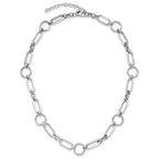 Leslie's Sterling Silver RH-plated Polished Fancy Link w/ 2in ext. Necklace - Image 4