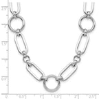 Leslie's Sterling Silver RH-plated Polished Fancy Link w/ 2in ext. Necklace - Image 5