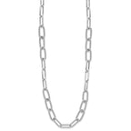 Leslie's Sterling Silver RH-plated Polished/Textured Fancy Link Necklace - Image 2