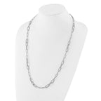 Leslie's Sterling Silver RH-plated Polished/Textured Fancy Link Necklace - Image 3