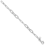 Leslie's Sterling Silver RH-plated Polished/Textured Fancy Link Bracelet - Image 2