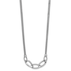 Leslie's Sterling Silver Rh-plat Polished Multi-Strand w/2in ext. Necklace - Image 2
