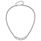 Leslie's Sterling Silver Rh-plat Polished Multi-Strand w/2in ext. Necklace - Image 4