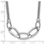 Leslie's Sterling Silver Rh-plat Polished Multi-Strand w/2in ext. Necklace - Image 5