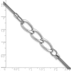 Leslie's Sterling Silver Rh-plat Polished Multi-Strand w/1in ext. Bracelet - Image 5