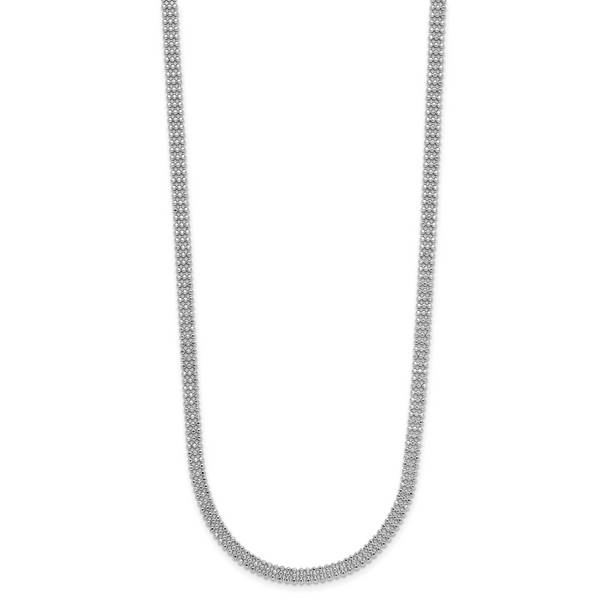 Leslie's Sterling Silver RH-plt Polish 3-Strand Beaded w/2in ext. Necklace - Image 2