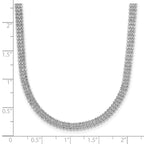 Leslie's Sterling Silver RH-plt Polish 3-Strand Beaded w/2in ext. Necklace - Image 5