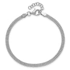 Leslie's Sterling Silver RH-plt Polished Beaded w/1in ext. Bracelet - Image 4