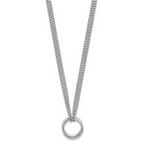 Leslie's Sterling Silver RH-plated Multi-Strand Circles w/ 2in ext. Necklac - Image 2