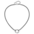 Leslie's Sterling Silver RH-plated Multi-Strand Circles w/ 2in ext. Necklac - Image 4