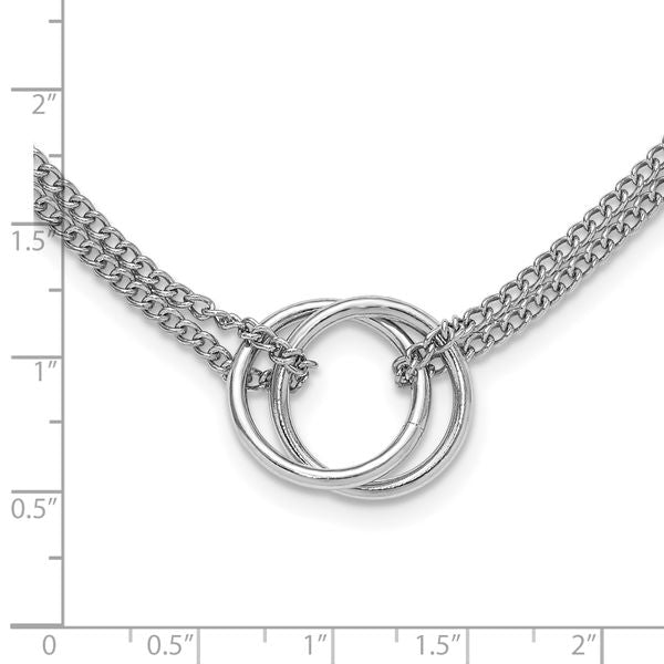 Leslie's Sterling Silver RH-plated Multi-Strand Circles w/ 2in ext. Necklac - Image 5